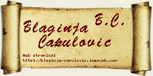 Blaginja Capulović vizit kartica